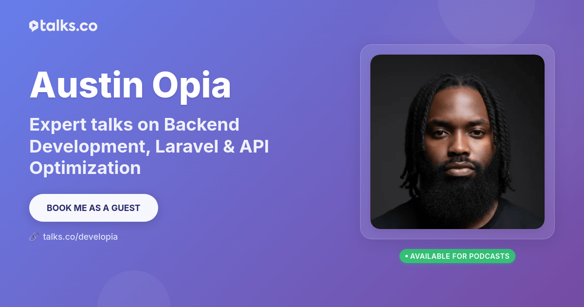 Autini Api Austin Opia: Talks on Backend Development, Laravel & API Optimization
